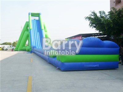 Best quality Green Steep Inflatable Water Slide , Big Slides For Sale BY-GS-005